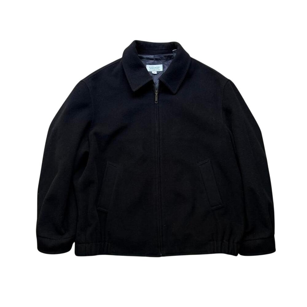 Vintage Joseph & Feiss Cashmere Black Zip Coat Men's XL